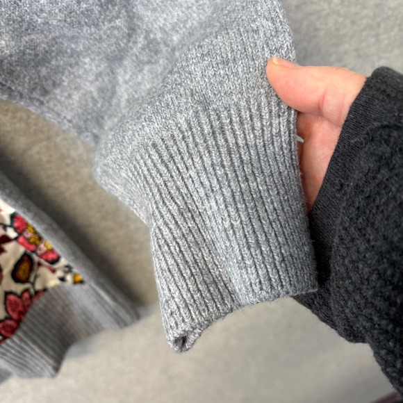 J Jason Wu Cardigan Womens Large Gray Sweater Botanical Floral Lined Office New - Picture 5 of 9